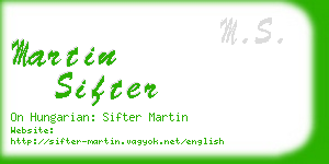 martin sifter business card